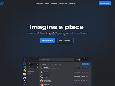 Social messaging dApp hero section