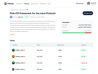 DAO proposal Detailed page