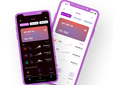 Cryptocurrency App blockchain crypto cryptocurrency design fintech ui ux