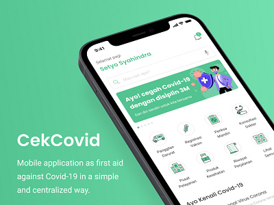CekCovid - Mobile App Design clean covid 19 covid app covid tracking app green ios app minimalist mobile app mobile app design uiux design