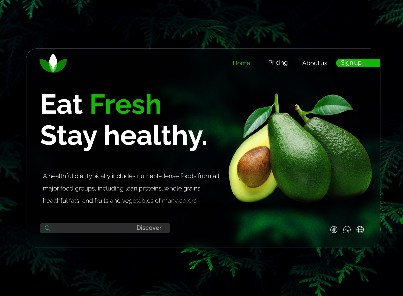 Glass morphism Website UI Design For healthy food Company by Arif ...