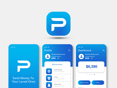 Plus Money Transfer Mobile App UI applicaiton branding design desktop app illustration logo psd design ui ux vector