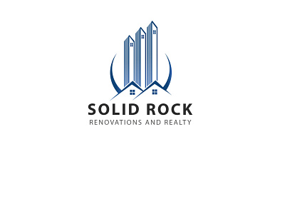 Solid Rock branding home home logo house logo illustrator logo design property logo realstate