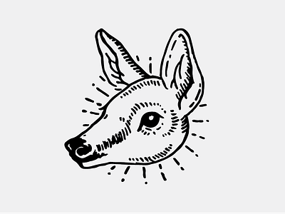 Venado deer fawn handmade illustration linework logo