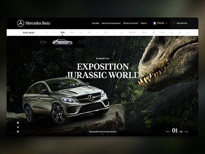 Mercedez-Benz car homepage mercedes mercedes benz navigation slider ui