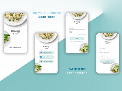 FOOD RIMZYY eathealthy food foodlovers healthy login rimzy rimzyfood signup stayhealthy ui ux uxui