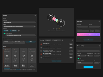 elympics modals vol.2 app billing card celan dark dark mode empty state interface paln pricing product profile saas settings subscription ui uixui ux web