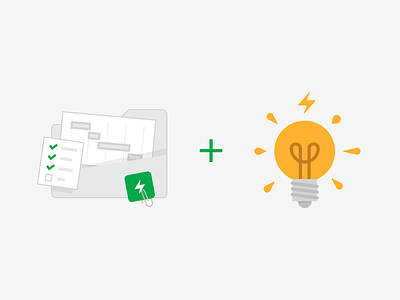 Perform solutions + Big idea bulb chart flat folder gantt icon idea illustration light report timeframe vector