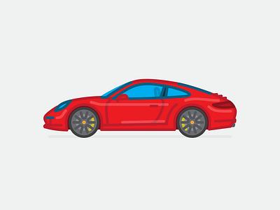 Porsche 911 4S 911 car flat icon illustration porsche supercar vector