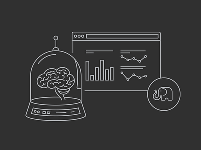 Machine Learning artificial brain dashboard data flat icon illustration jar learning machine vector