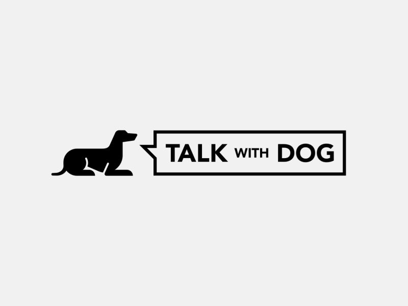 Talk with Dog logo - live 2d animation branding chat dog icon logo messenger motion trainer