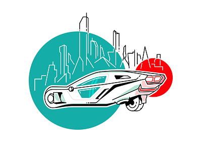 Blade Runner Car 2049 blade car city future futuristic lineart rover runner sci-fi skyline stroke