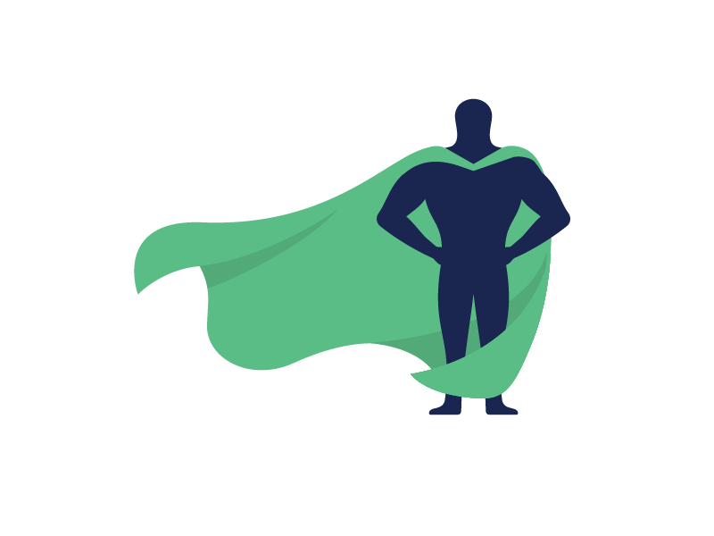Customer Heroes Logo Animation animation cloak customer flag flat hero icon logo motion stop