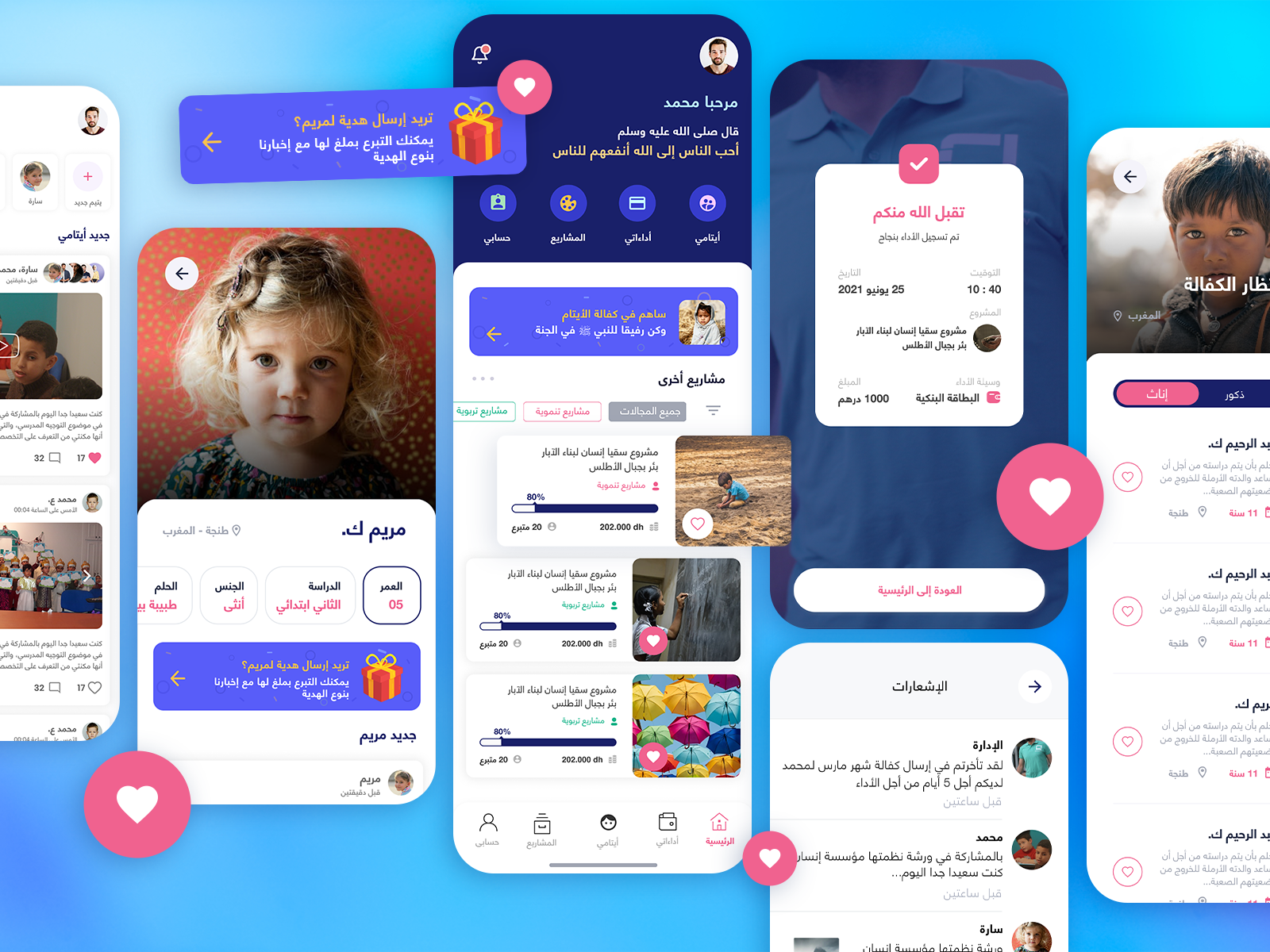 RTL Arabic Mobile App UI for a Charity Foundation @Ensan by El Hatri ...