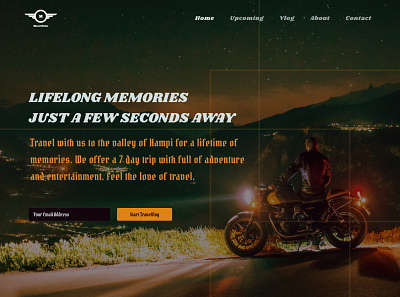 Sample Landing Page Hero Section - Motorcycle Club design hero banner hero section landingpage web web design