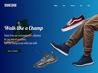 Landing Page Hero Section Web Design - ShoeShine