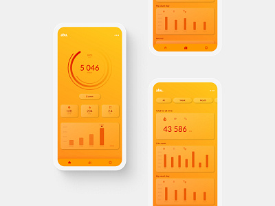 Pedometr app design graphic design ui ux