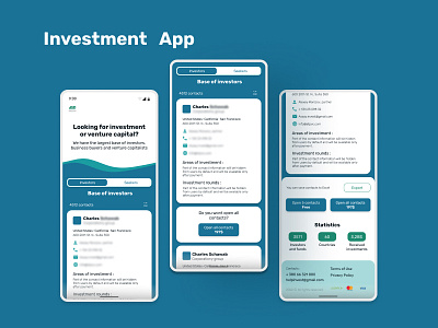 Investment App app bank blue cards clean design finance financeapp fintech header investor iudesign list main mobile switcher transactions ui ux web