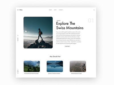 Travelling Blog UI/UX Design. article blog clean creative landing minimal nature travel traveling typography ui ux webdesign website