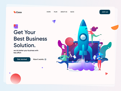 Coco Landing Page Design business agency clean homepage illustration landing landing page minimal ui ux website website design