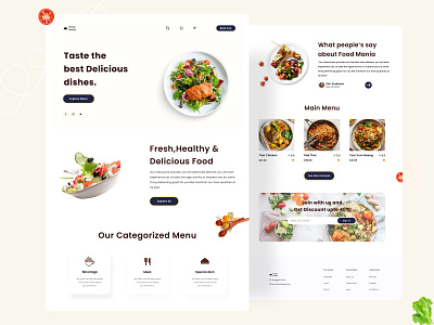 Food Mania | Food Landing Page Exploration branding clean creative design design figma food foodie graphicdesign green landing landing ui minimal restaurant landing page ui uidesign ux website website design