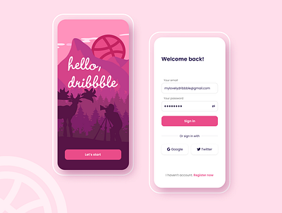 Hello Dribbble app design dribbble interface login product sign in ux ui
