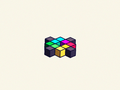 Logo animation 2d 3d after animation blocks debut effects gif logo pixelhouse squares