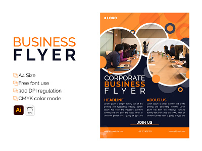 Corporate business flyer a4 annual brochure business company concept corporate creative design flyer graphic layout leaflet magazine modern page poster report template vector