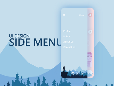 Side Menu Ui Design app design flat minimal ui ux ux ui design