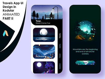 Traveling App UI Design app design flat minimal ui ux