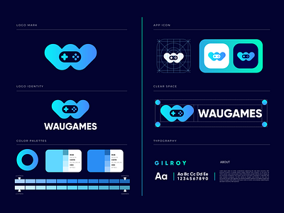 WAUGAMES Logo Design | Modern Gaming Logo Deign brand identity branding branding logo crypto logo design illustration logo logo branding mini minimalist logo modern logo tech logo ui w gaming logo w logo