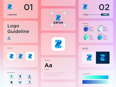 Zarue Logo & Branding | Z letter logo mark blockchain logo brand identity brand style guide branding branding logo crypto logo design illustration logo logo branding minimalist logo modern logo trand ui z z letter z logo z mark zara logo zarue logo