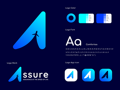 Assure Logo branding | A latter logo mark