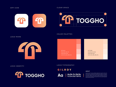 Toggho logo brand identity | T letter logo mark 🤍❤️