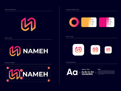 Nameh Modern Logo Branding | N letter logo mark ♥️ best n logo branding branding logo crypto logo design illustration logo logo branding minimalist logo modern logo n letter logo mark n logo n logo best n logo brand identity n mark ui