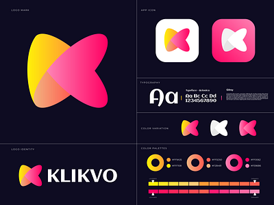 Klikvo Logo & Branding | K Colorful Modern Logo