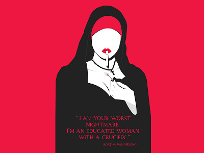 Nun church colour design dracula illustration nun quote red shape typography vampire vector vector art