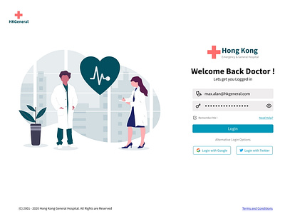 HK General Hospital - Doctor Login Page