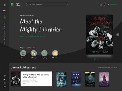 The Mighty Librarian | Landing Page designer ui uiuxdesign uiuxinspiration uiuxredesign web