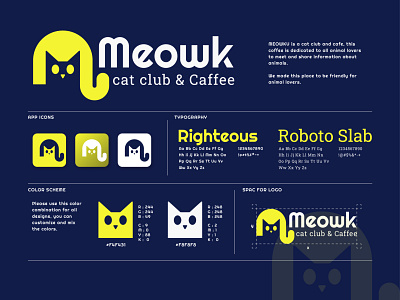 Meowk Logo design branding cat cute logo design branding graphic design logo logo awsome logo cat logo concept logo design logo icon