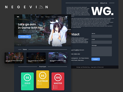 Wibu Gaming - Landing Page Web Design anime branding commercial design gaming gaming website ui web wibu