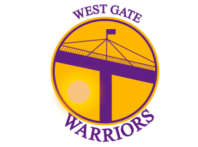 Logo for WEST GATE WARRIORS circle illustration logo logo design