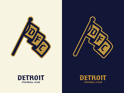 Detroit Football Club Flag Icon branding design football graphic design icon illustration logo logo design symbol typography vector illustration