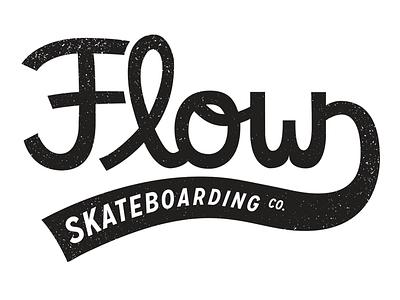 Flow Skateboarding Co. Branding brand branding hand drawn logo logo design print design skateboard skateboarding type typography wordmark