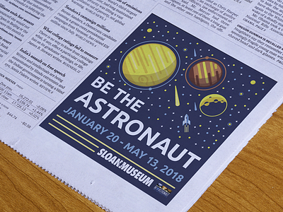 "Be the Astronaut" Newspaper Ad advertisement advertising campaign astronaut be the astronaut graphic design moon newspaper outer space space typography vector vector illustration