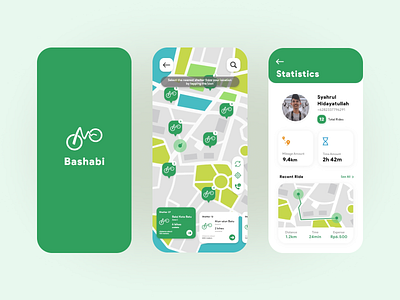 Bike Sharing App - UI Concepts app design application design interaction design interface design mobile app product design ui ui design user experience user interface