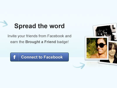 Spread The Word blue facebook friends invite payoff sign up