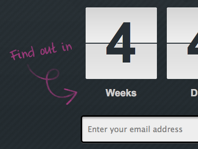 The Final Countdown arrow clock counter email field find out form input sketch texture