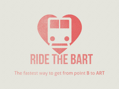 Ride The Bart heart logo ride texture train