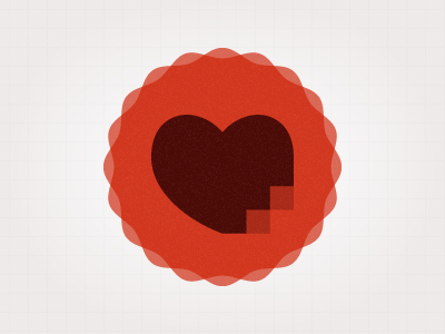 Be Still, My Pixelated Heart grid heart logo mark pixel stamp